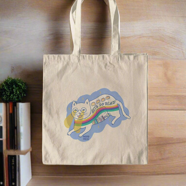 Cat Book Bus Cotton Tote