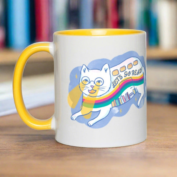 Cat Book Bus 11oz Ceramic Accent Mug