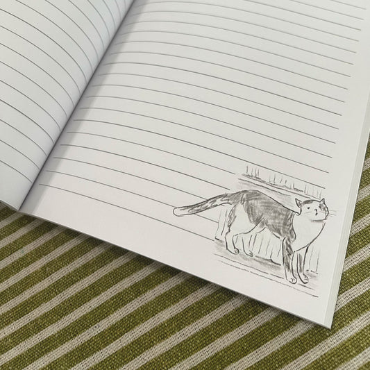 Cafe Cat Illustrated Book Lined Journal