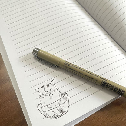 Cafe Cat Illustrated Book Lined Journal