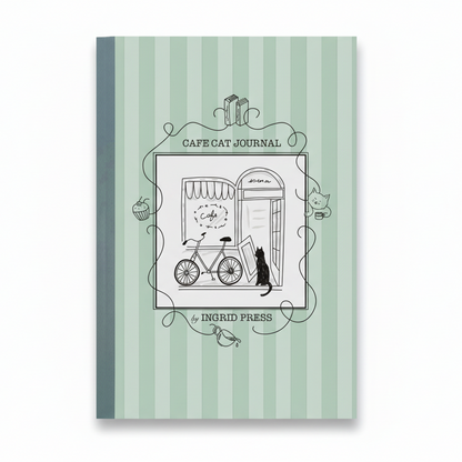 Cafe Cat Illustrated Book Lined Journal