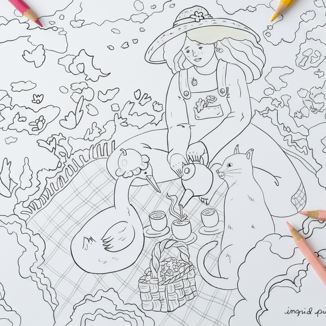 Dream Meadow Digital Coloring Page Download