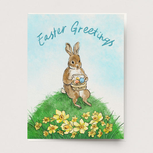 Easter Rabbit Hill Card H-138