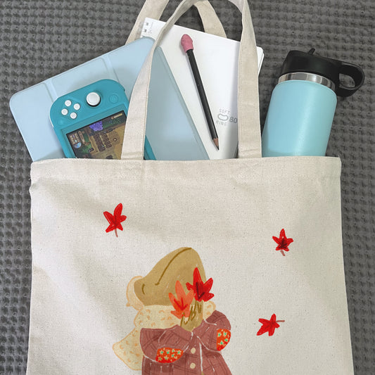 Fall Frog Canvas Tote Bag