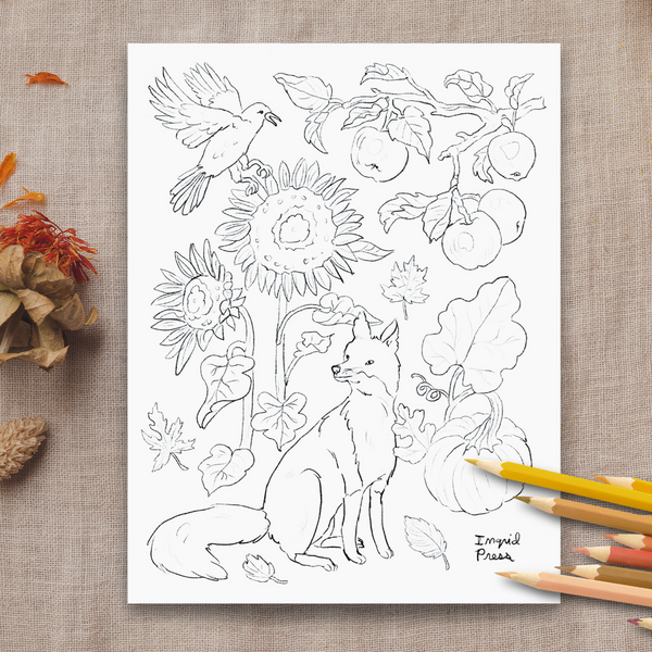 Fall Orchard Coloring Page