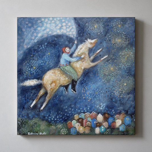Flying over the Town Canvas Art Print