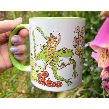 Frogs and Flower Seeds 11oz Ceramic Accent Mug