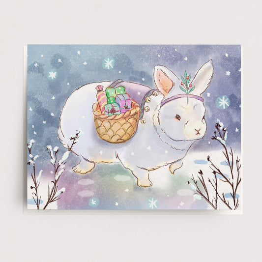 Gift Rabbit Holiday Card H-133
