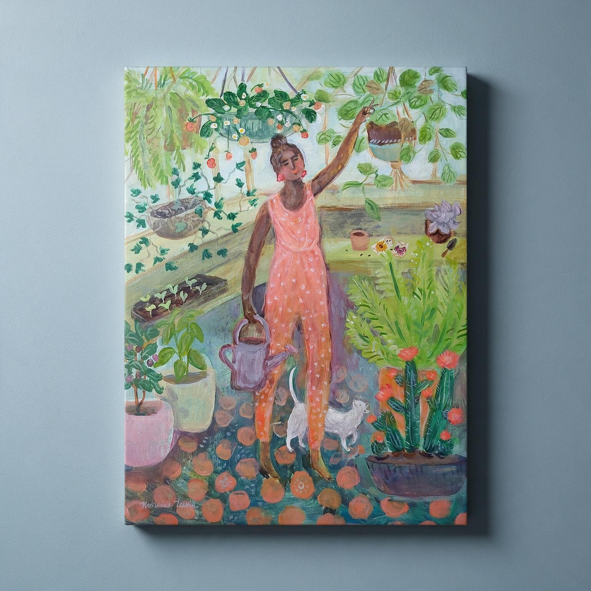 Greenhouse Woman Canvas Art Print