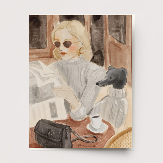 Greyhound Cafe Greeting Card