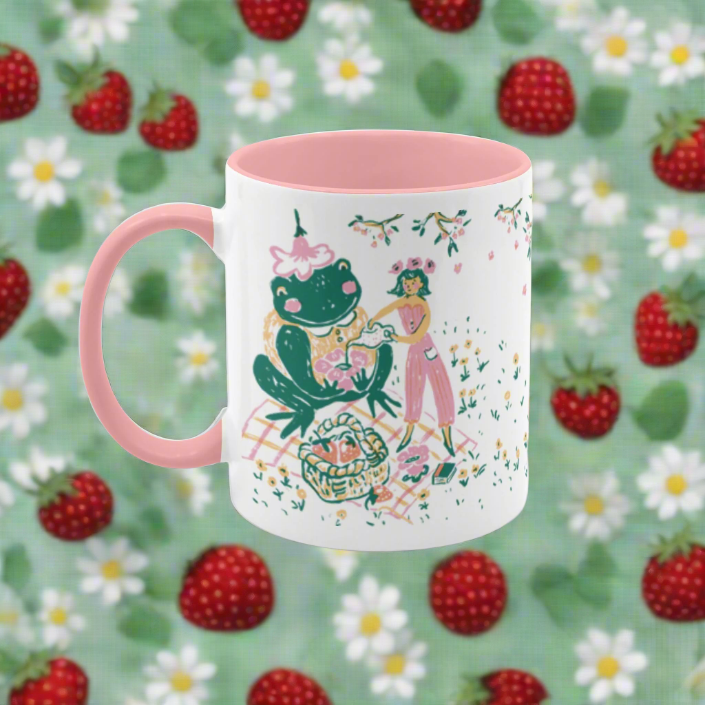 Frog Picnic 11oz Accent Mug