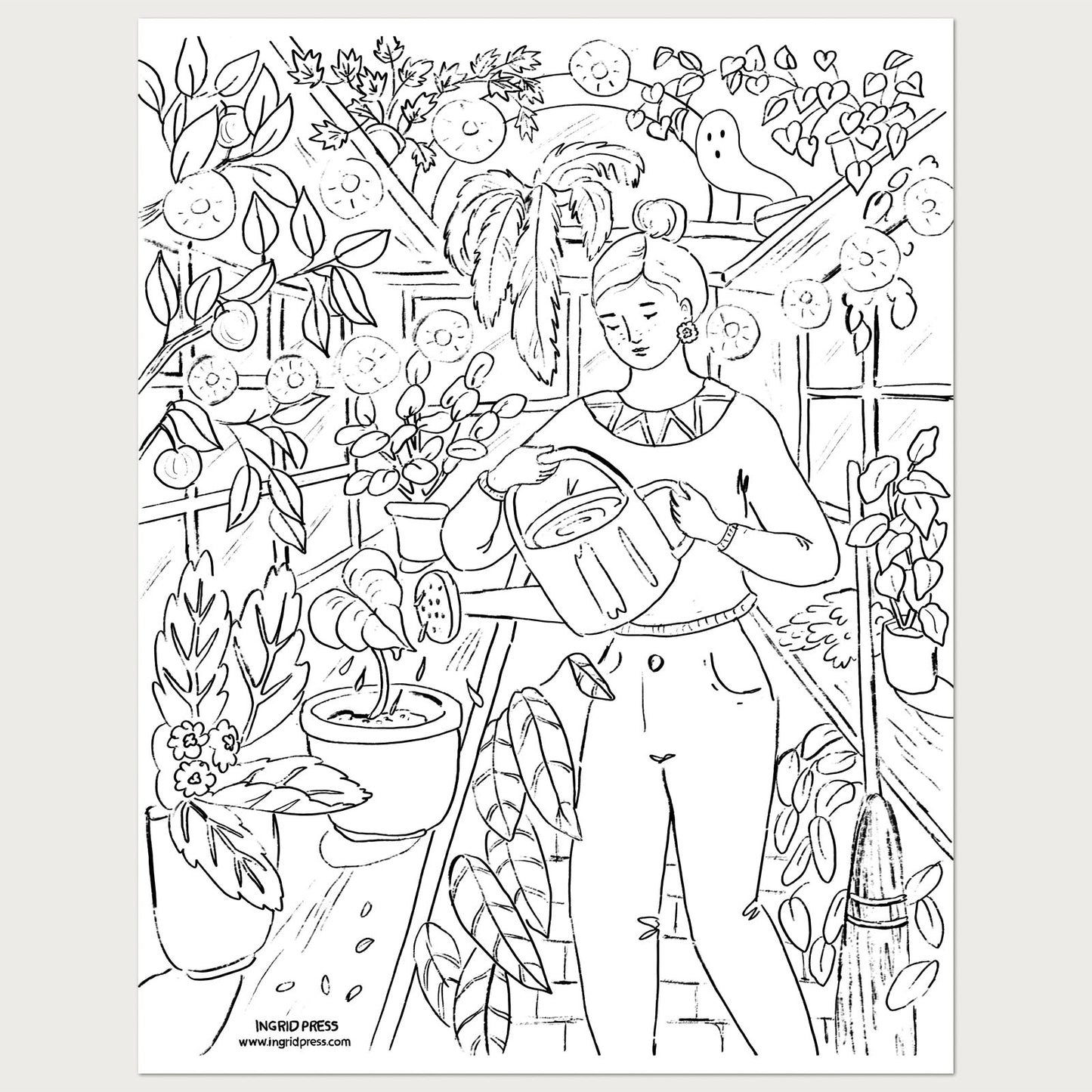Haunted Greenhouse Coloring Page