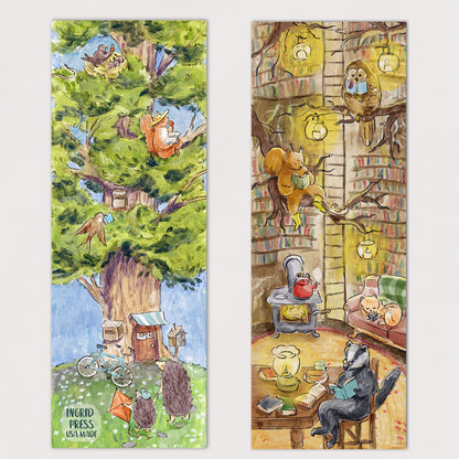 Library Tree Double-Sided Bookmark 16 Set