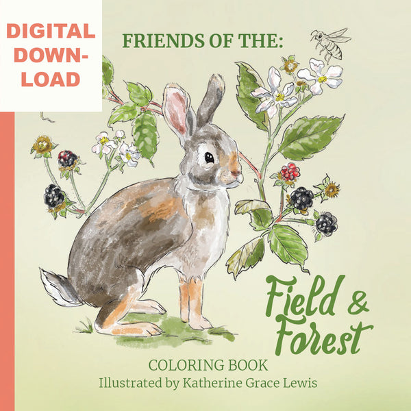 Friends of the Field and Forest Coloring Book - Digital Download