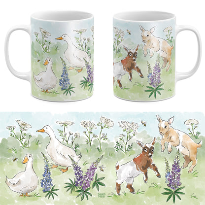Meadow Friends 11oz White Ceramic Mug