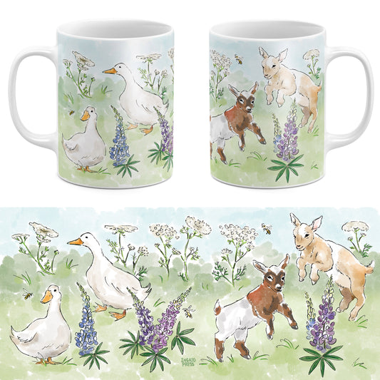 Meadow Friends 11oz White Ceramic Mug