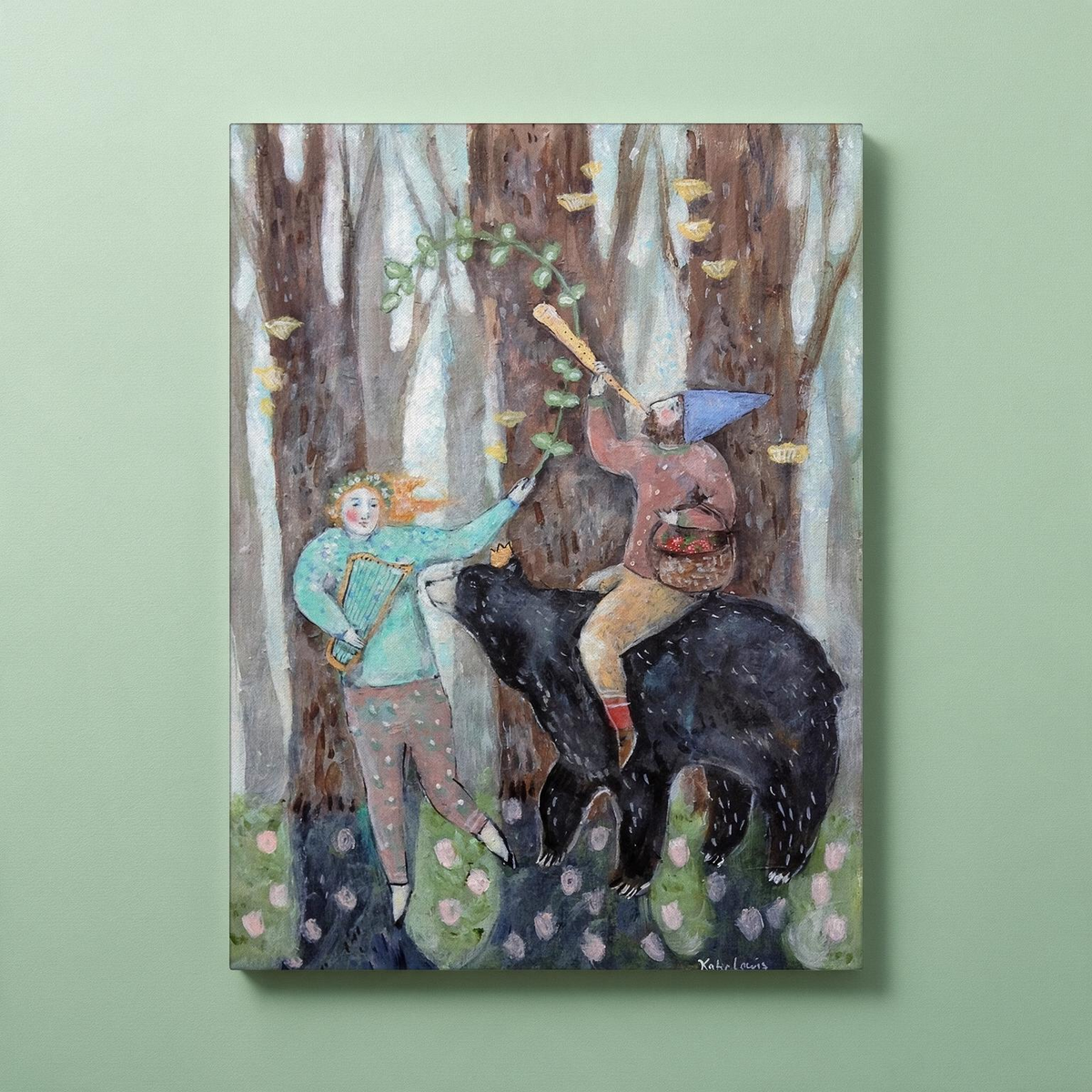 Mushroom Wood Canvas Art Print