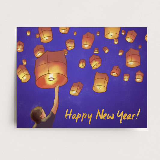 New Year Lanterns Card H-131