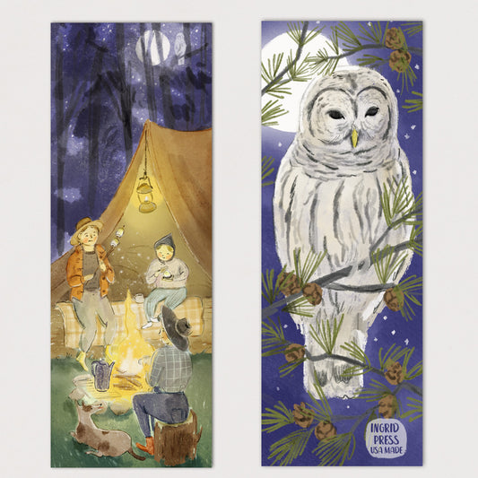 Owl Forest Double-Sided Bookmark