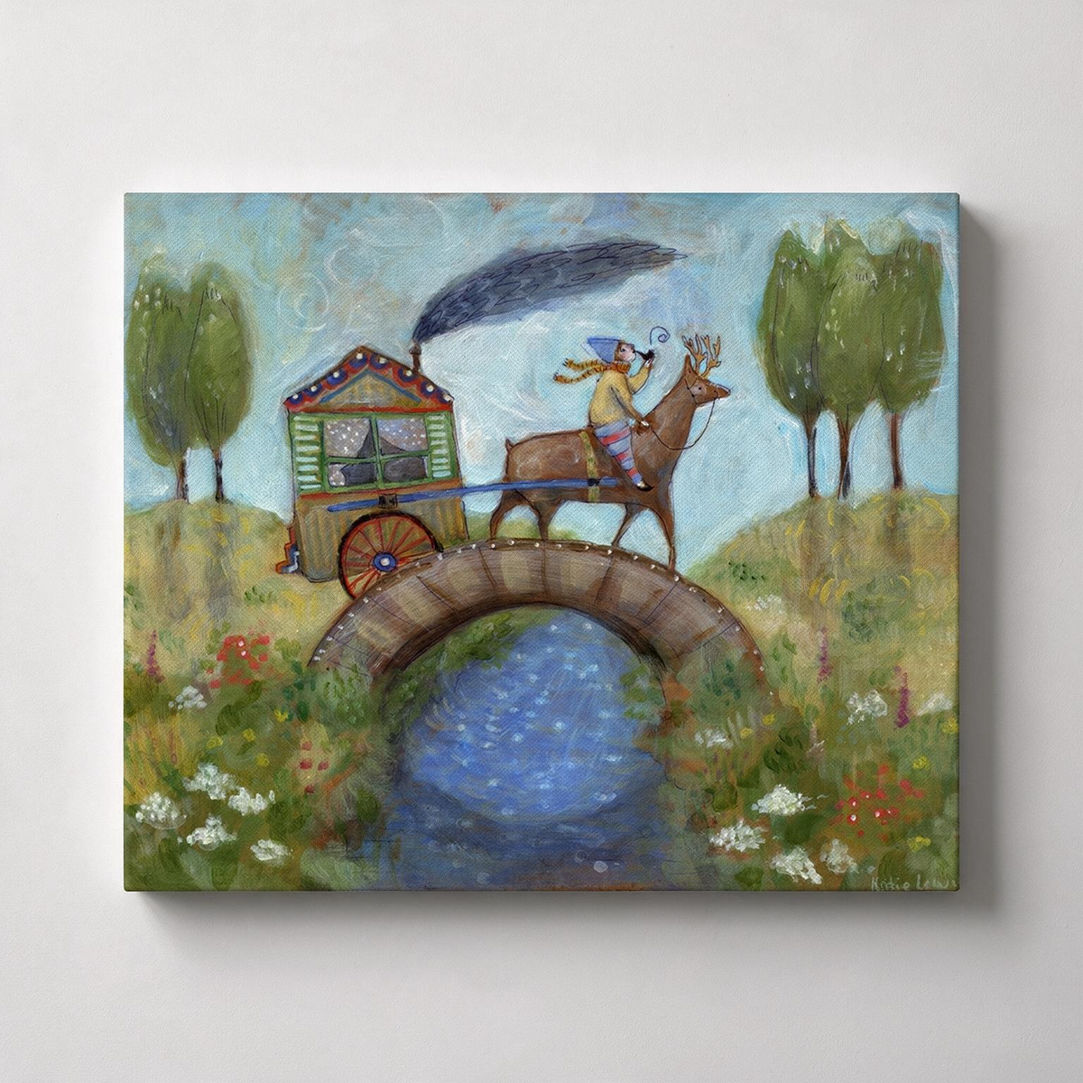 Pulling the Painted Cart Canvas Art Print