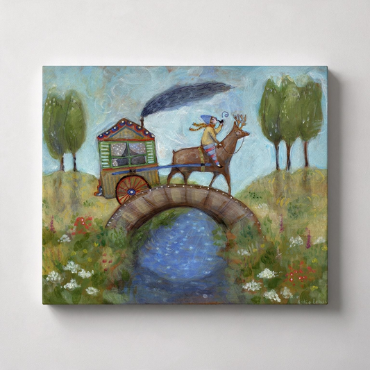 Pulling the Painted Cart Canvas Art Print