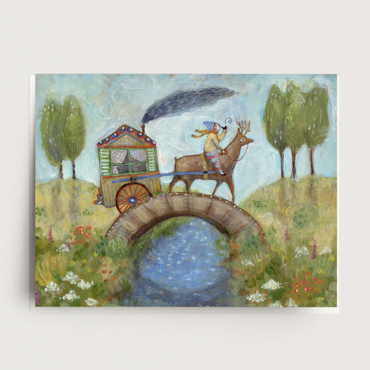 Pulling the Painted Cart Greeting Card