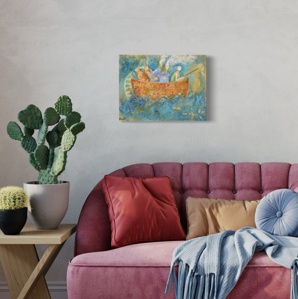 Rabbit Ferry Canvas Art Print