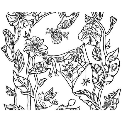 Reading Garden coloring page