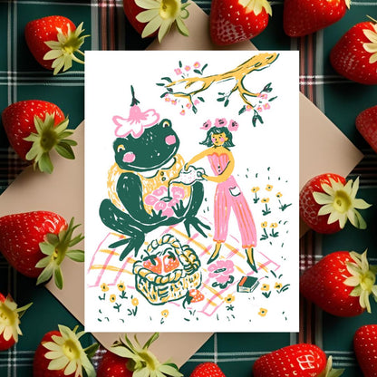 Strawberry Picnic Card