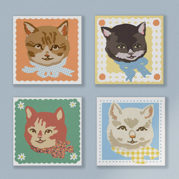 Vintage Cat Mini Canvas Print Bundle - 25% Savings