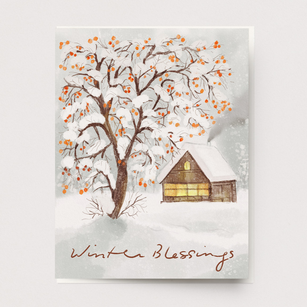 Winter Persimmons Card H-135