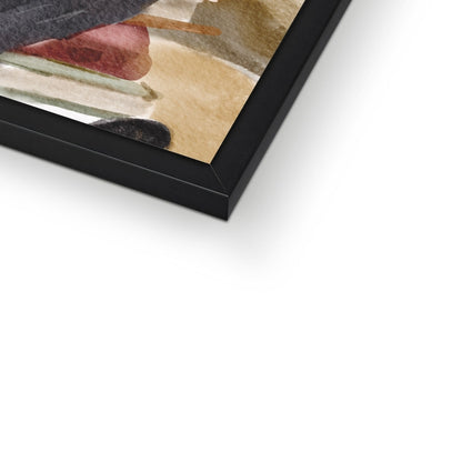 Black Window Cat Portrait Framed Print