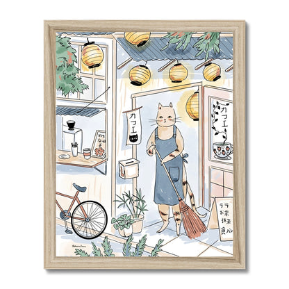 Cat Cafe Framed Print