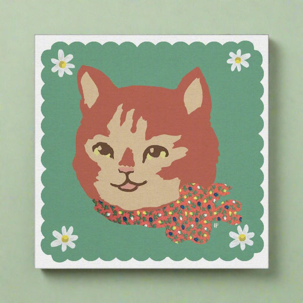 Red Vintage Cat Eco Mini Canvas