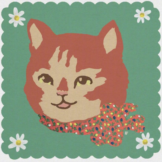 Red Vintage Cat Eco Mini Canvas