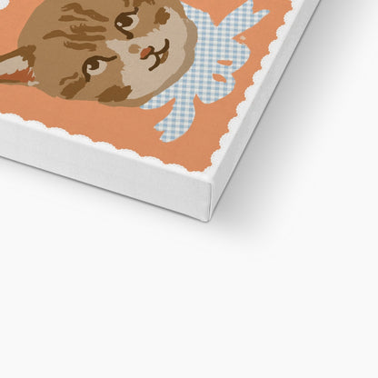 Brown Vintage Cat Eco Mini Canvas
