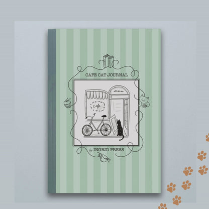 Cafe Cat Illustrated Book Lined Journal