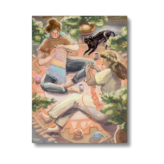 Knitting Party Canvas Print