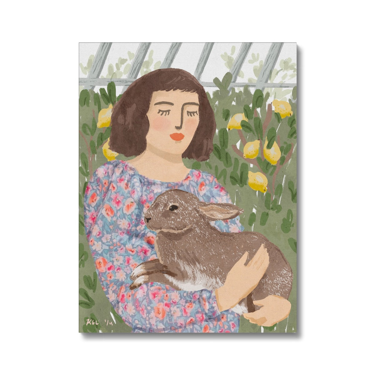 Hothouse Rabbit Portrait Canvas Print 104-CP
