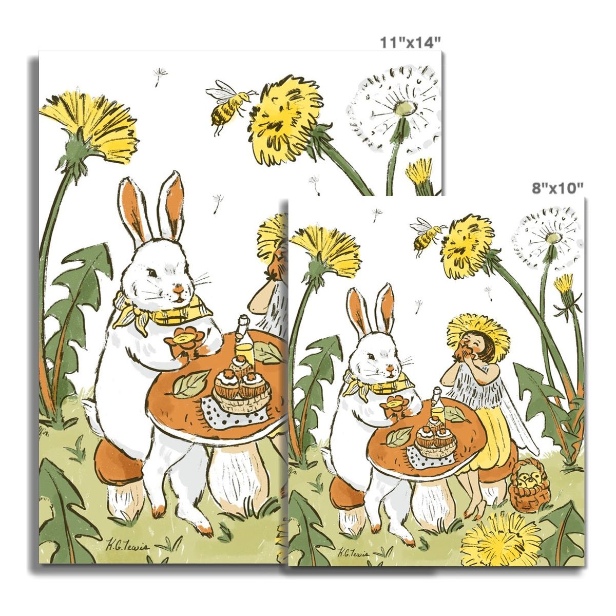 Rabbit Picnic Paper Print