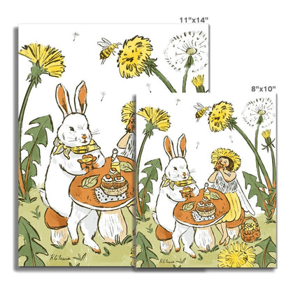 Rabbit Picnic Paper Print
