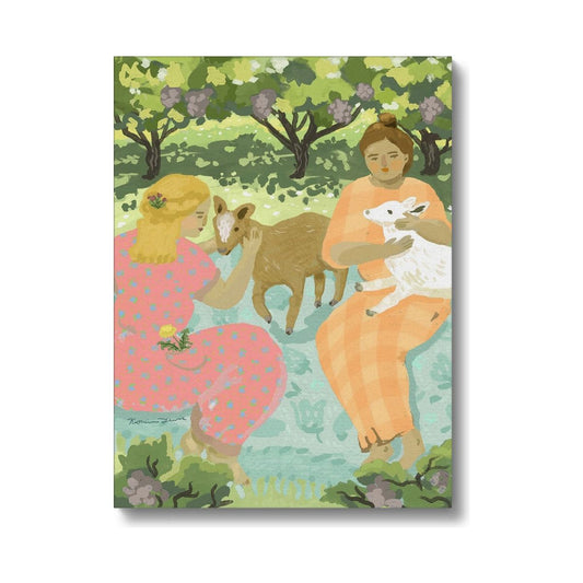 Vineyard Goat Picnic Canvas Print