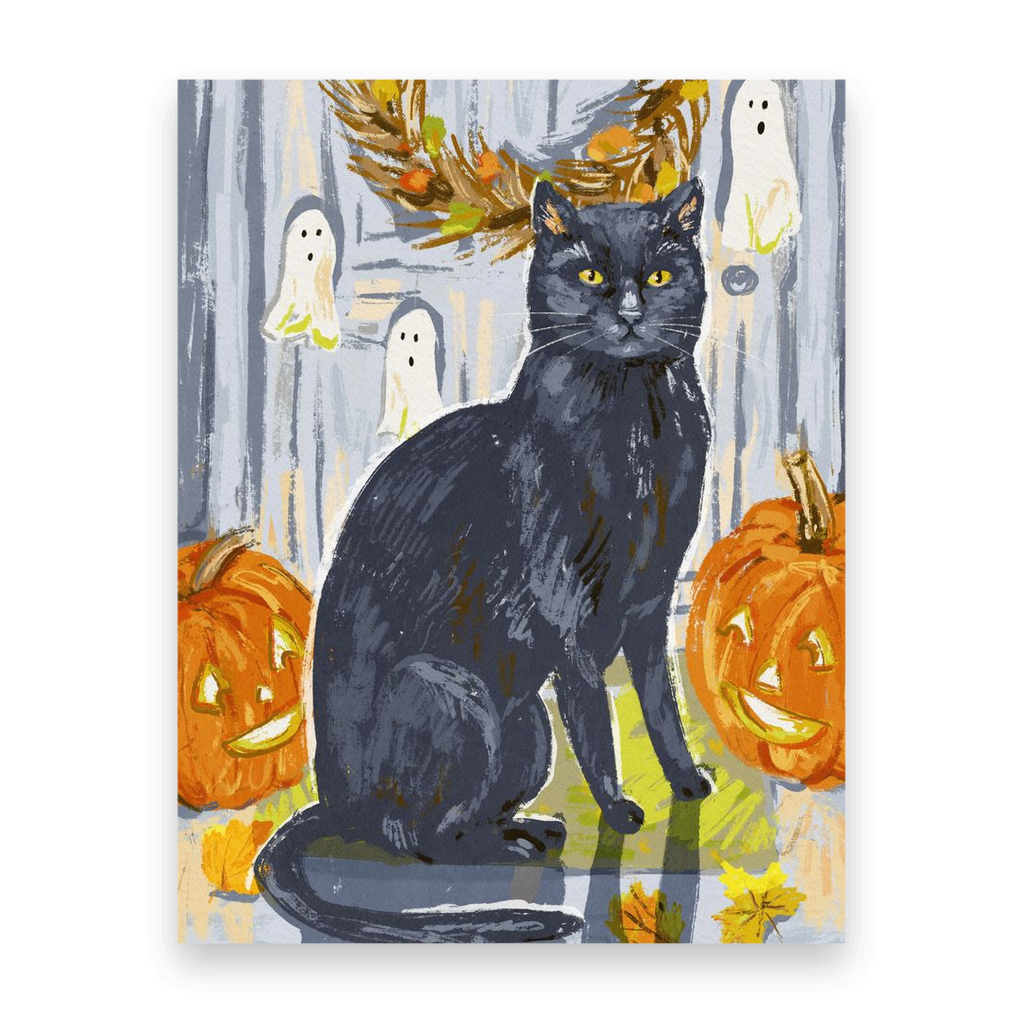 Halloween Door Cat | 10 Postcards