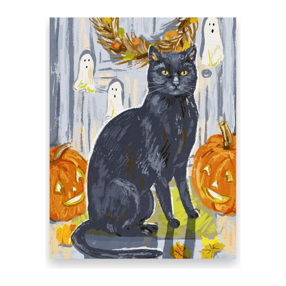 Halloween Door Cat 10 Postcards