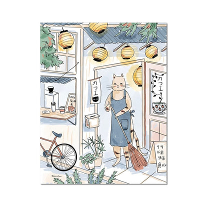 Cafe Cat Paper Print