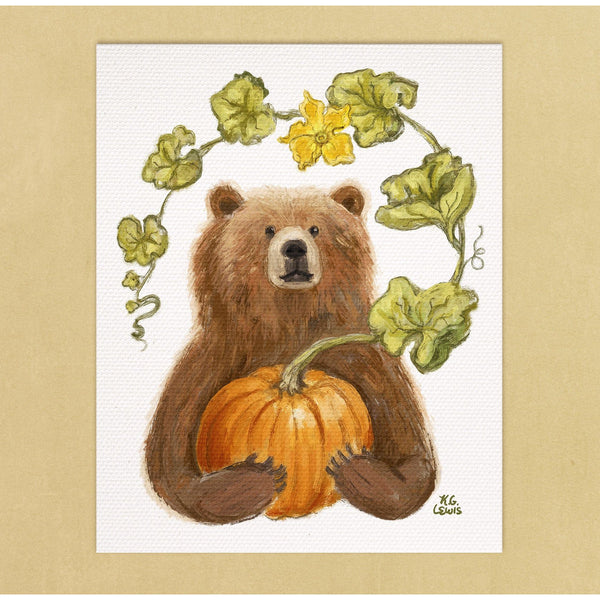 Bear's Pumpkin Mini Canvas 8x10