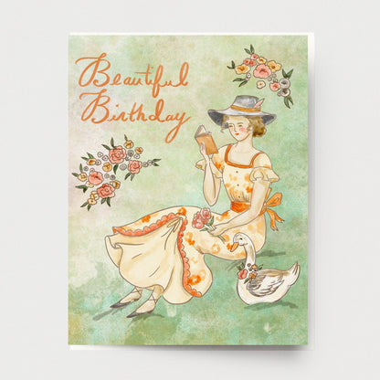 Birthday Lady and Duck Card