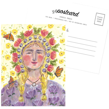 Butterfly Woman 10 Postcards