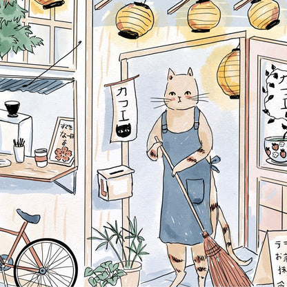 Cafe Cat Paper Print