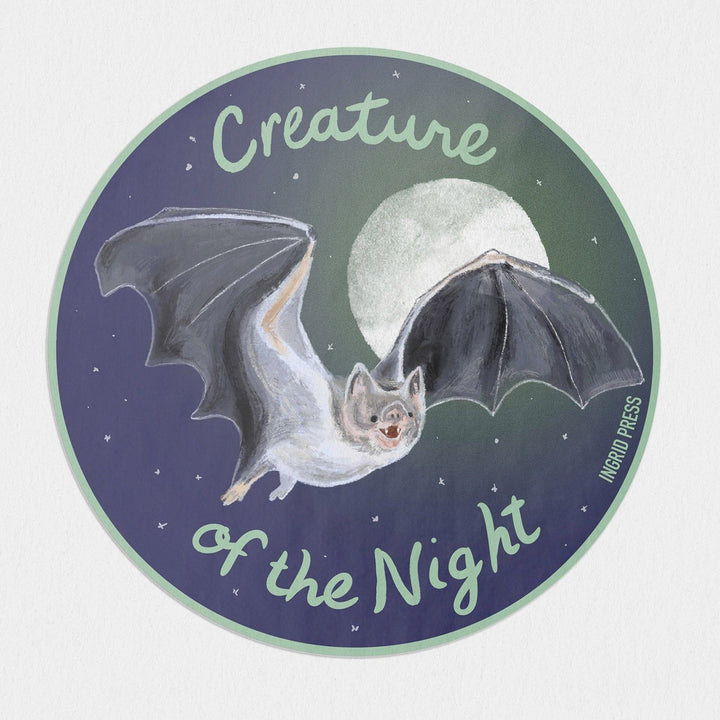 Creature of the Night Bat Die-Cut Sticker – Ingrid Press